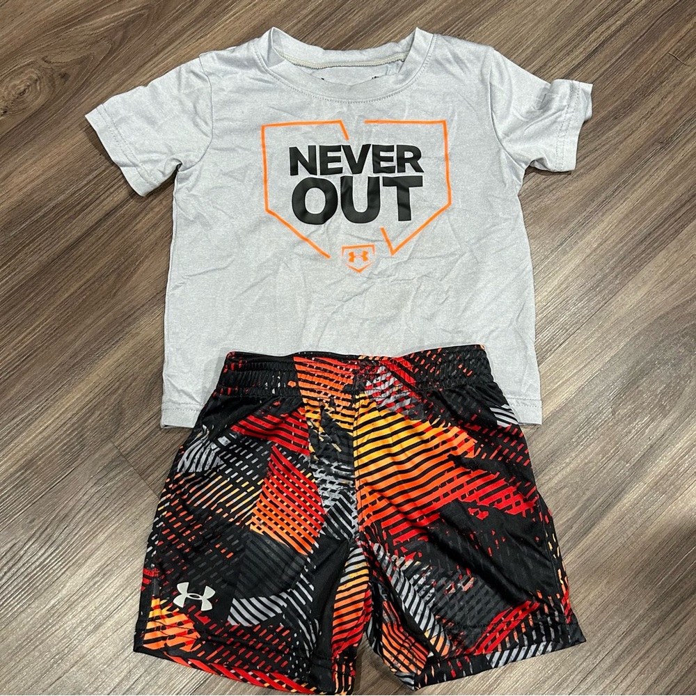 18 month boys Under Armour shorts and tshirt set